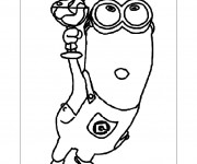 Coloriage Minion Kévin mange de la glace