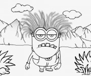 Coloriage Minion K&eacute;vin qui fait rire