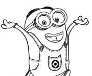 Coloriage et dessins gratuit Minion Stuart content à imprimer