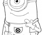 Coloriage Minion Stuart dessin animé