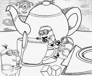 Coloriage et dessins gratuit Les Minions sur La Table à imprimer