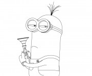 Coloriage Minion Kevin simple