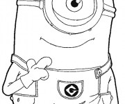 Coloriage Minion Rush Bob souriant