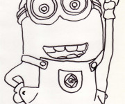 Coloriage Minion Stuart dessiné au crayon