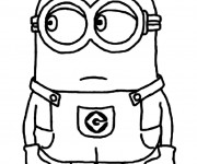 Coloriage et dessins gratuit Minion Stuart en noir à imprimer