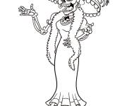 Coloriage Dame squelette