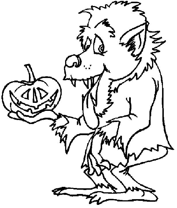 Coloriage Dessin loup garou amusant dessin gratuit à imprimer