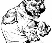 Coloriage Loup Garou Qui Fait Peur Dessin Gratuit à Imprimer