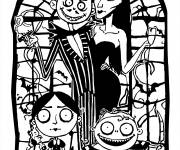 Coloriage Halloween la famille adams - Coloriage Halloween ...