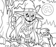 Coloriage Le monstre se prepare pour la f&ecirc;te d'Halloween