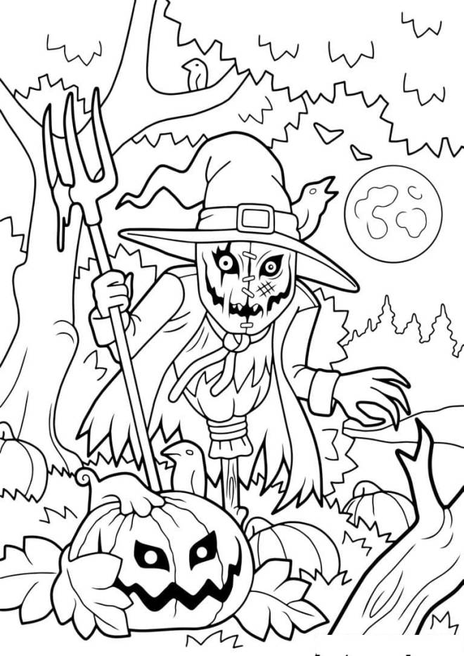 Coloriage et dessins gratuits Le monstre se prepare pour la fête d'Halloween à imprimer