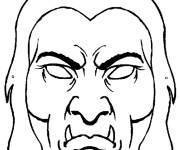 Coloriage masque de monstre Halloween