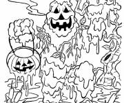 Coloriage Monstre de bou d'Halloween