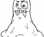 Coloriage et dessins gratuit monstre gluant Halloween à imprimer