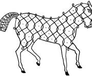 Coloriage Cheval &agrave; motif indien