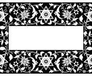 Coloriage Contour &agrave; motif indien