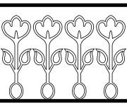 Coloriage Contours des fleurs &agrave; &agrave; motif indien