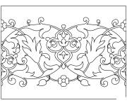 Coloriage Des fleurs en d&eacute;coration de motif indien