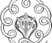 Coloriage Dragon &agrave; trois t&ecirc;tes indien