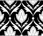 Coloriage Illustration &agrave; motif indien style tulipe