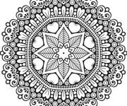 Coloriage Mandala &agrave; motif de la culture indienne