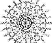 Coloriage Mandala &agrave; motif indien