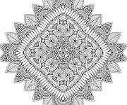 Coloriage et dessins gratuit Mandala &agrave; motif indien pour cmp à imprimer