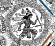 Coloriage Mandala &agrave; motifs indiens adorables pour adulte