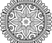 Coloriage Mandala de nature &agrave; motifs indiens complexe