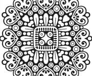 Coloriage Mandala des c&oelig;urs &agrave; motifs indiens