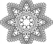 Coloriage et dessins gratuit Mandala des &eacute;toiles &agrave; motifs indiens à imprimer