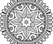Coloriage Mandala des feuilles &agrave; motifs indiens