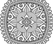 Coloriage Mandala en forme de carreau &agrave; motifs indiens
