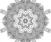 Coloriage et dessins gratuit Mandala motif inde gratuitement à imprimer