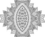 Coloriage et dessins gratuit Mandala Oeil &agrave; motif indien à imprimer