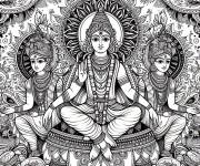 Coloriage Mod&egrave;le des motifs indiens fantastiques