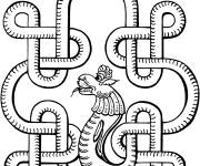 Coloriage Motif indien avec serpent