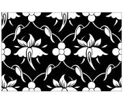 Coloriage Motif indien d&eacute;cor&eacute; avec des fleurs