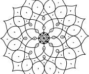 Coloriage Motif indien florale