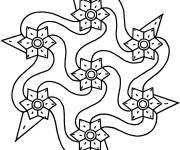 Coloriage Motif indien hexagrammes
