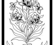 Coloriage Plante de fleur en motifs indiens