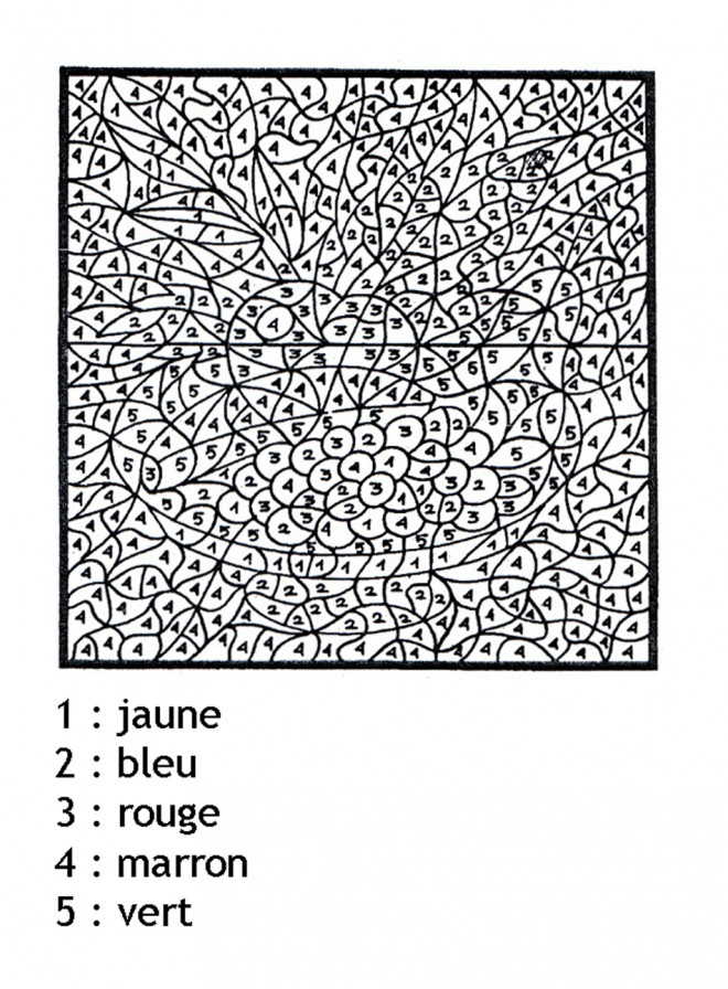 Coloriage Magique Difficile dessin gratuit à imprimer