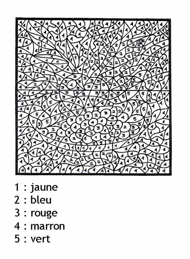 Coloriage Magique très difficile dessin gratuit à imprimer