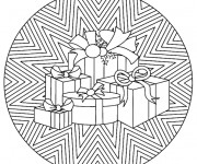 Coloriage Cadeaux de Noël Adulte