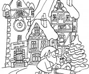 Coloriage Noel Adulte en Hiver