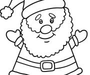 Coloriage Adorable P&egrave;re No&euml;l pour les enfants d'&acirc;ge pr&eacute;scolaire