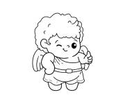 Coloriage et dessins gratuit Ange de noel en maternelle à imprimer