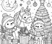 Coloriage Animaux et cheval en maternelle