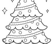 Coloriage et dessins gratuit Beau sapin de Noel facile &agrave; colori à imprimer