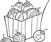 Coloriage Boite des boules de noel en maternelle
